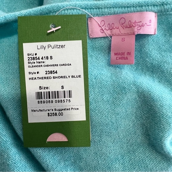 Lilly Pulitzer Oleander Cashmere Cardigan Sweater in Heathered Shorely B… - Picture 3 of 9